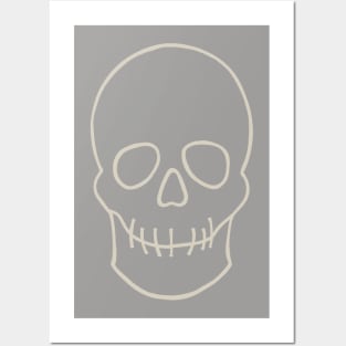 Simply Spooky Collection - Skull - Ghost Grey and Bone White Posters and Art